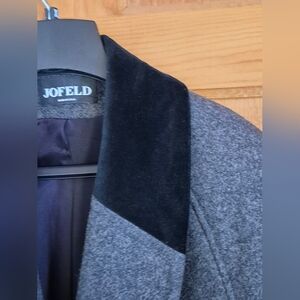 Vintage 80's Jofeld Gray and Black Dress Coat